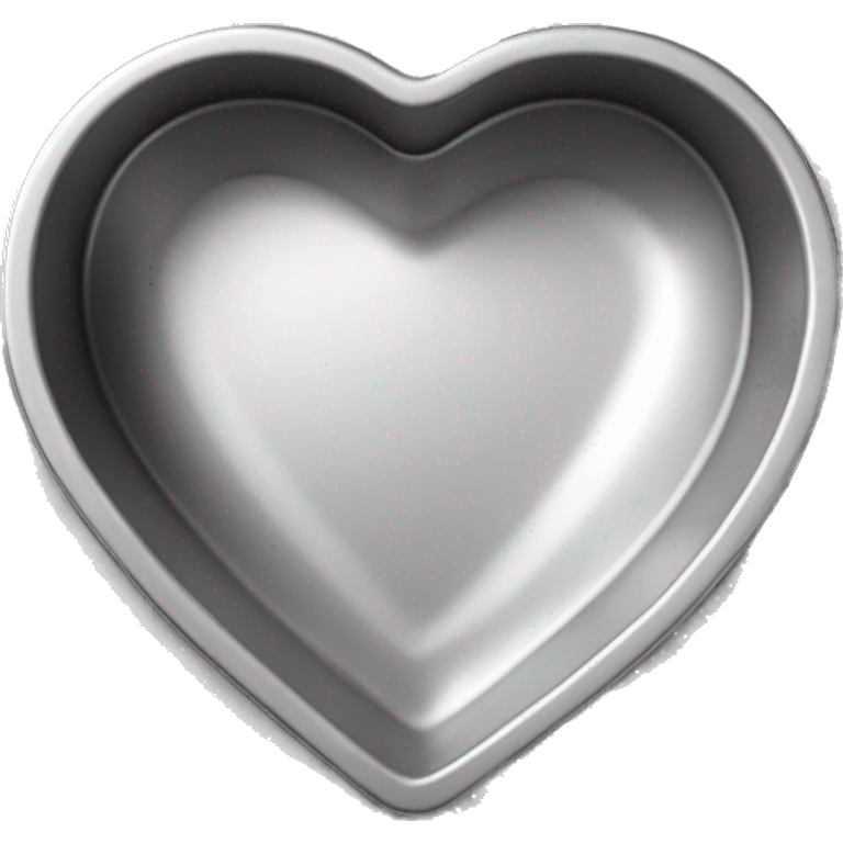 Realistic flat silver heart shaped cake pan emoji