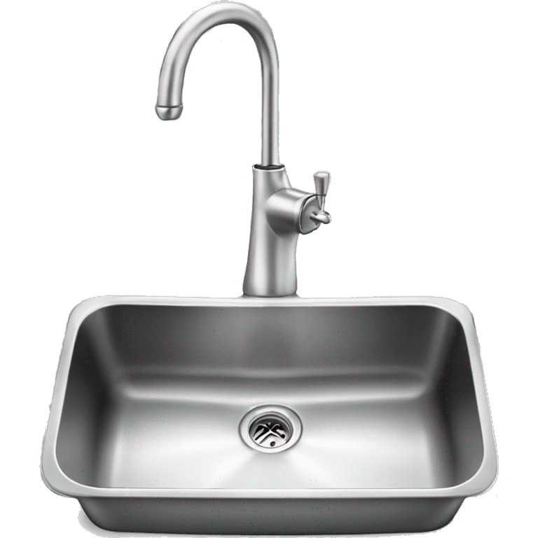 Realistic silver kitchen sink faucet isolated.  emoji