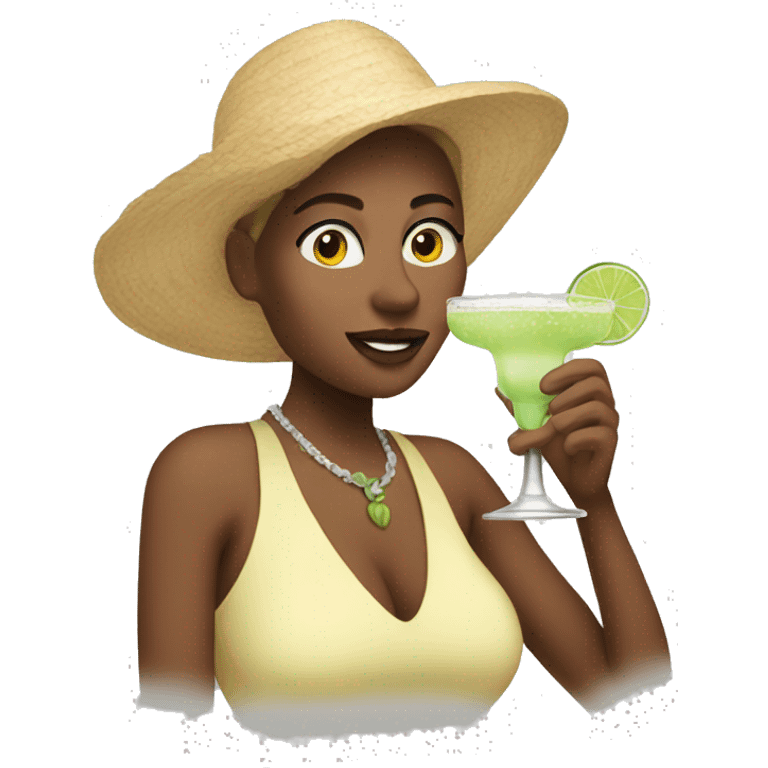 Woman drinking margarita emoji