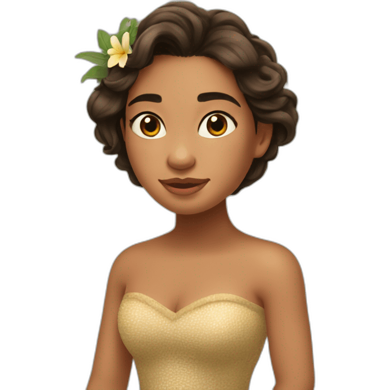 A princesa moana segurando um porco emoji