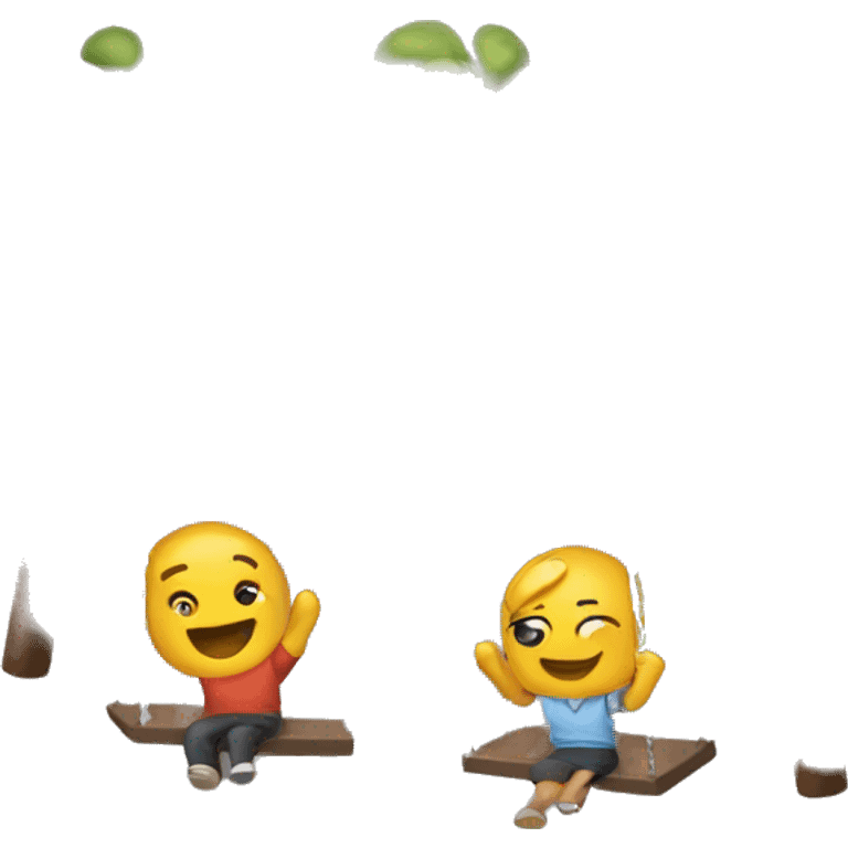 Swing with two friends  emoji