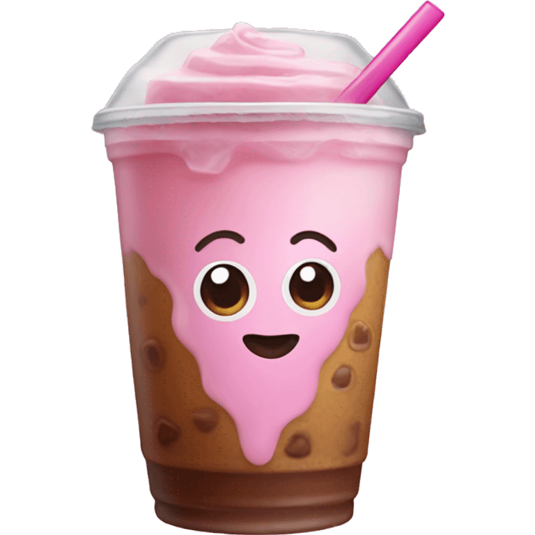 Pink iced coffee emoji