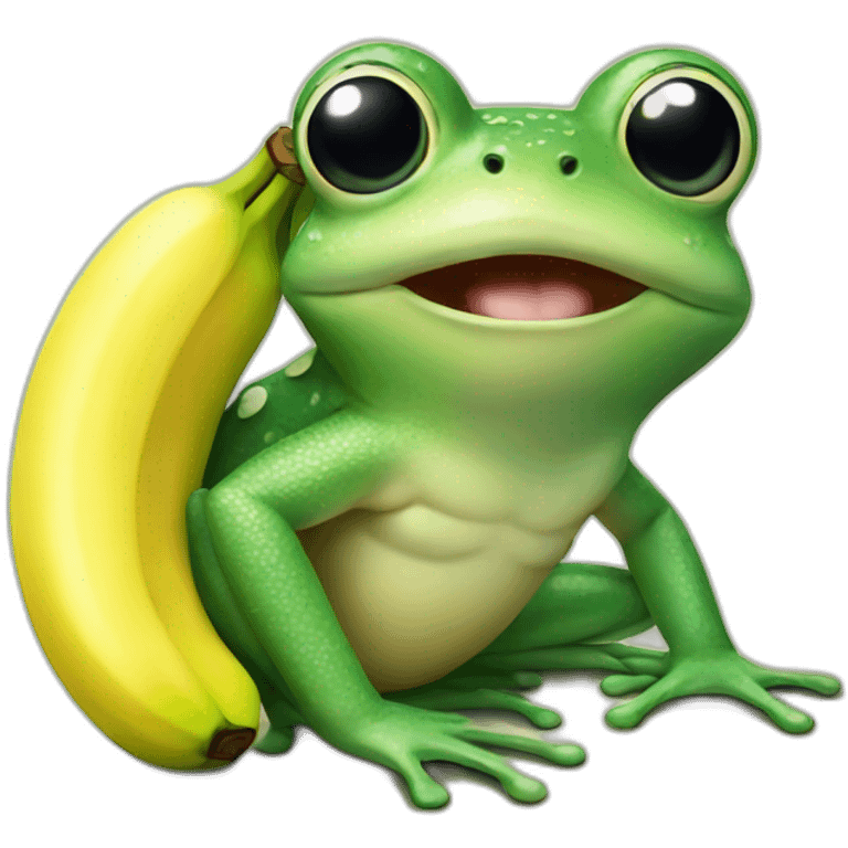 frog with banana emoji