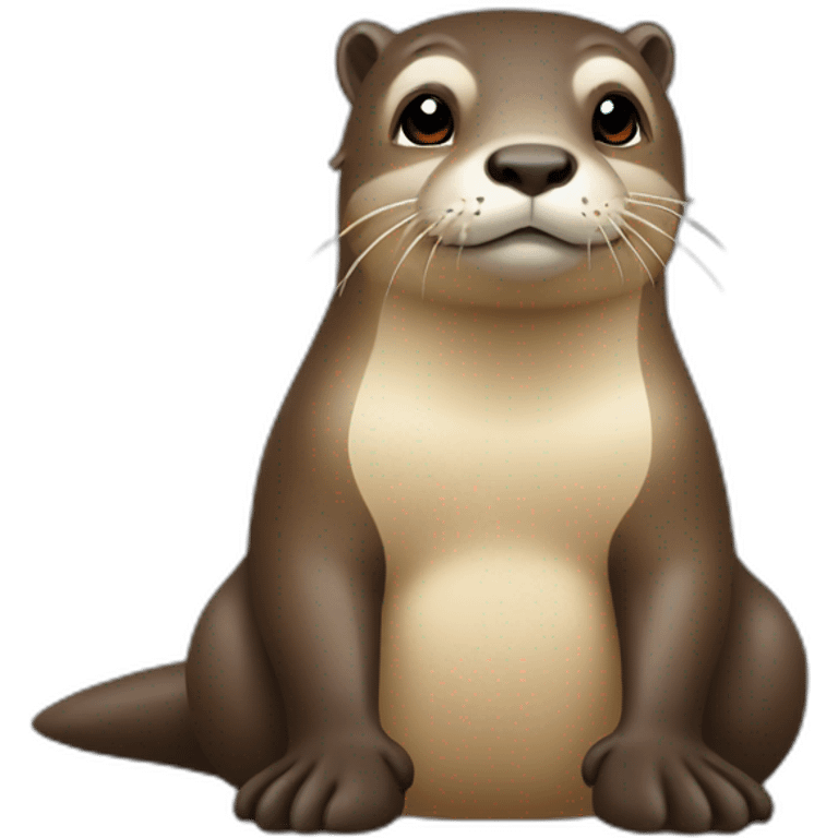 Loutre sur hippopotame emoji