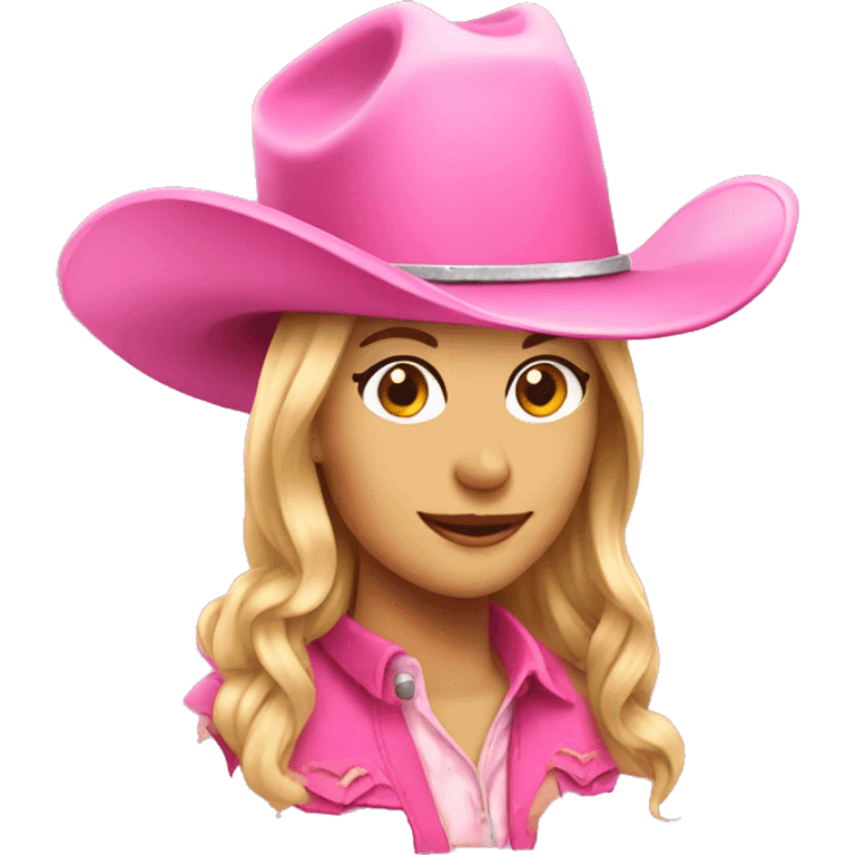 Pink cowgirl hat  emoji