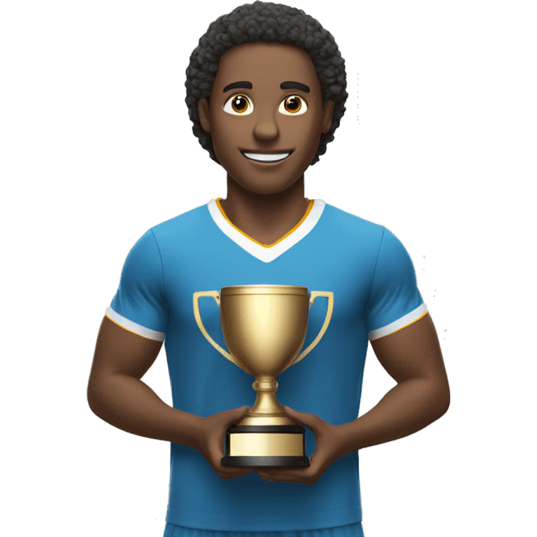 white athlete with winner trophy emoji