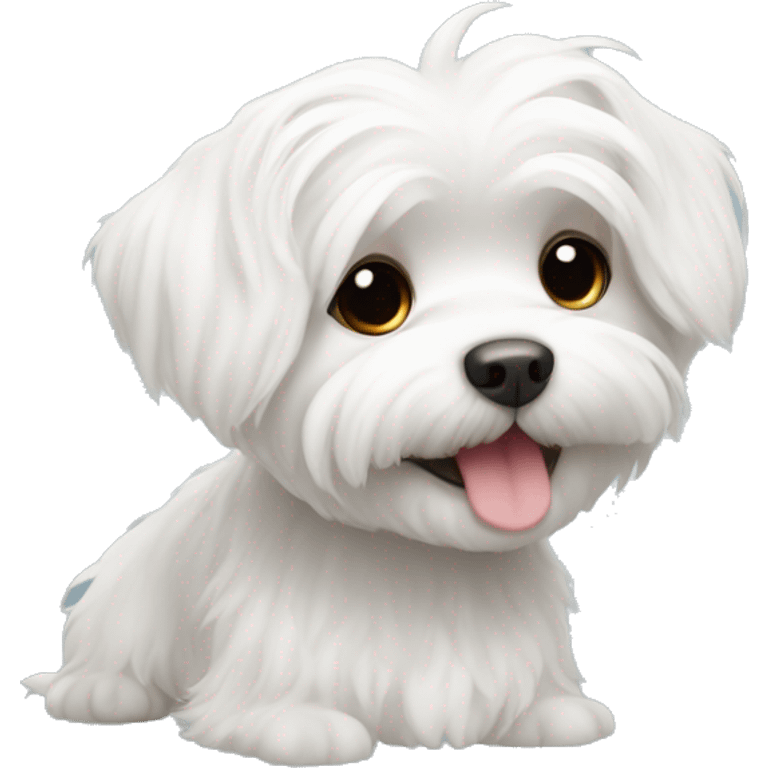 Adorable white Maltese  emoji