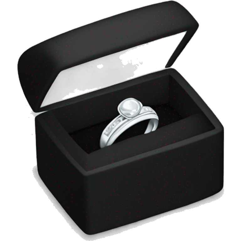 silver wedding band in a black ring box emoji