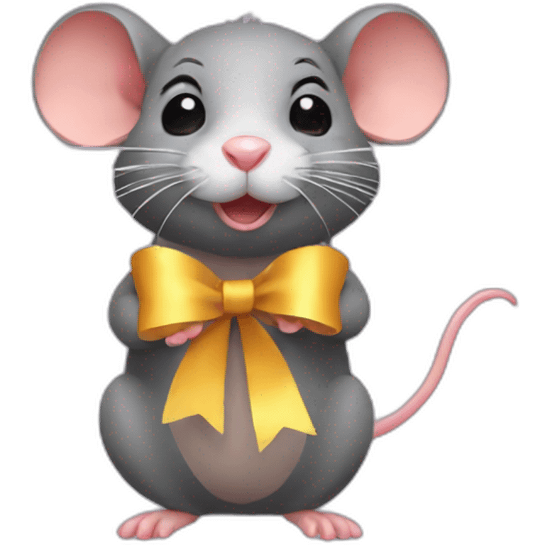 rat with ribbon emoji