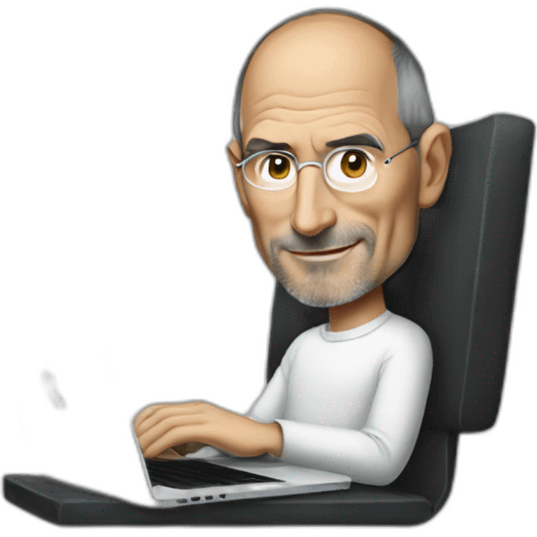 Steve Jobs with a macbook emoji