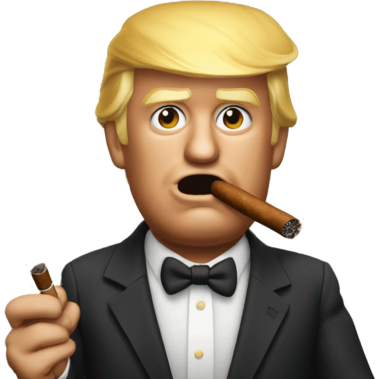 Donald Trump holding a cigar emoji