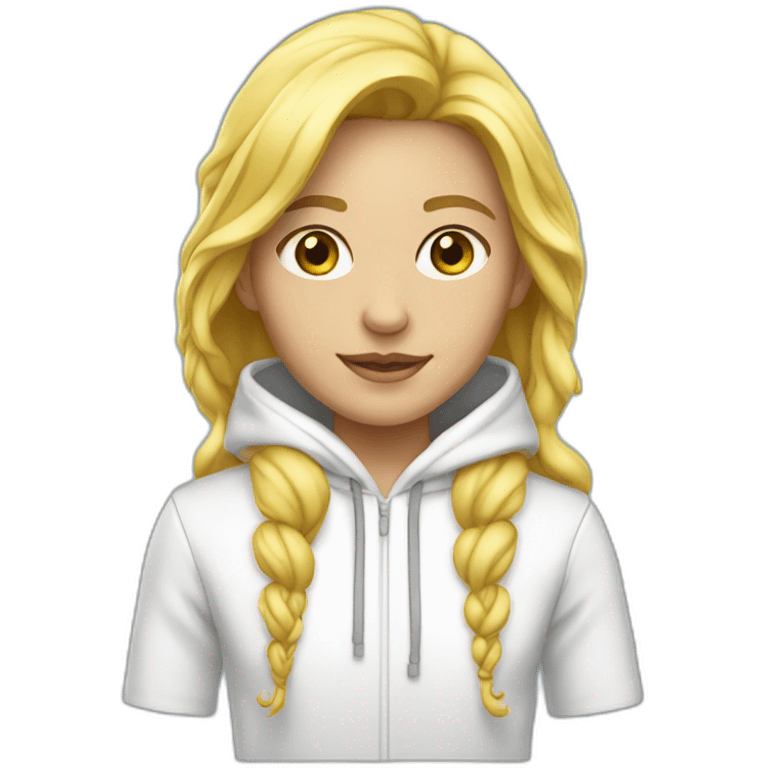 blond princess white with crwon hoodie liquid emoji