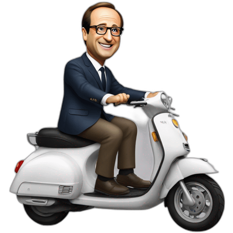 françois hollande sur un scooter emoji