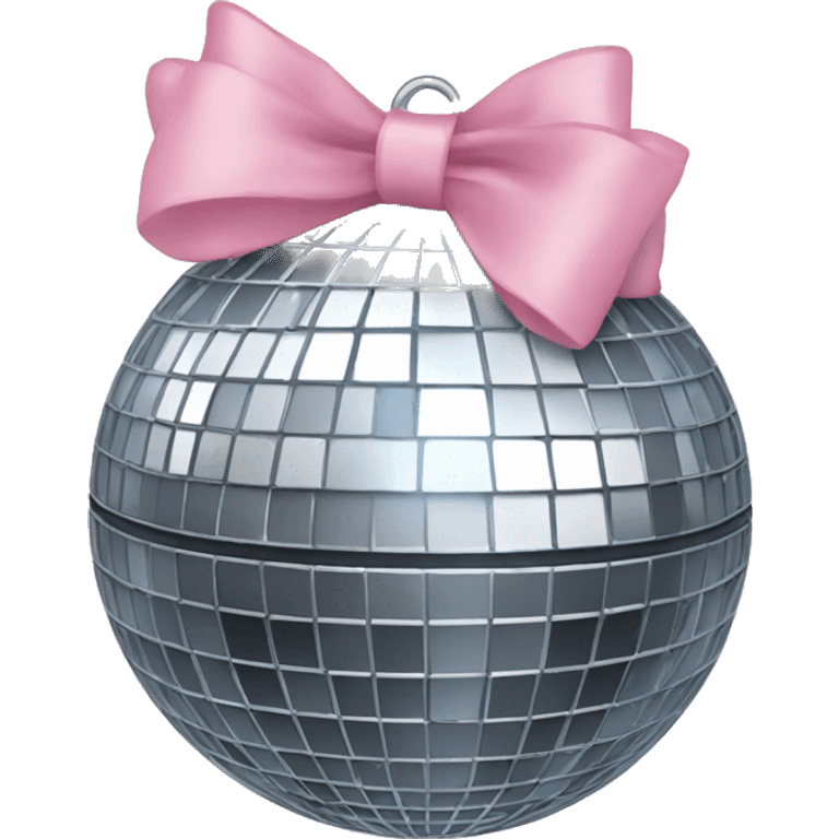 Disco ball with light pink bow emoji