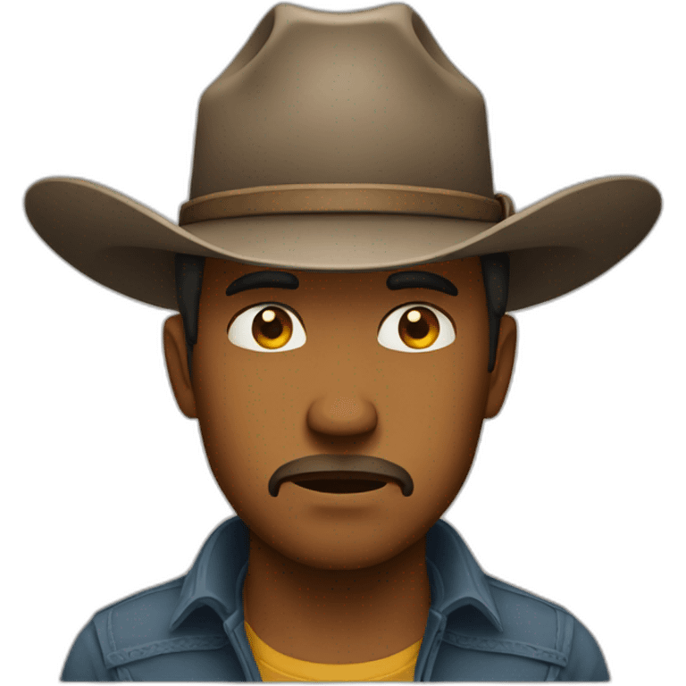 depressed cowboy face emoji