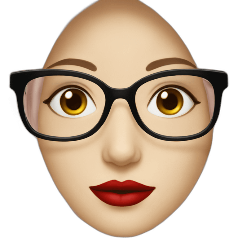 Sexy woman pale skin red lips wear hijab and glasses emoji