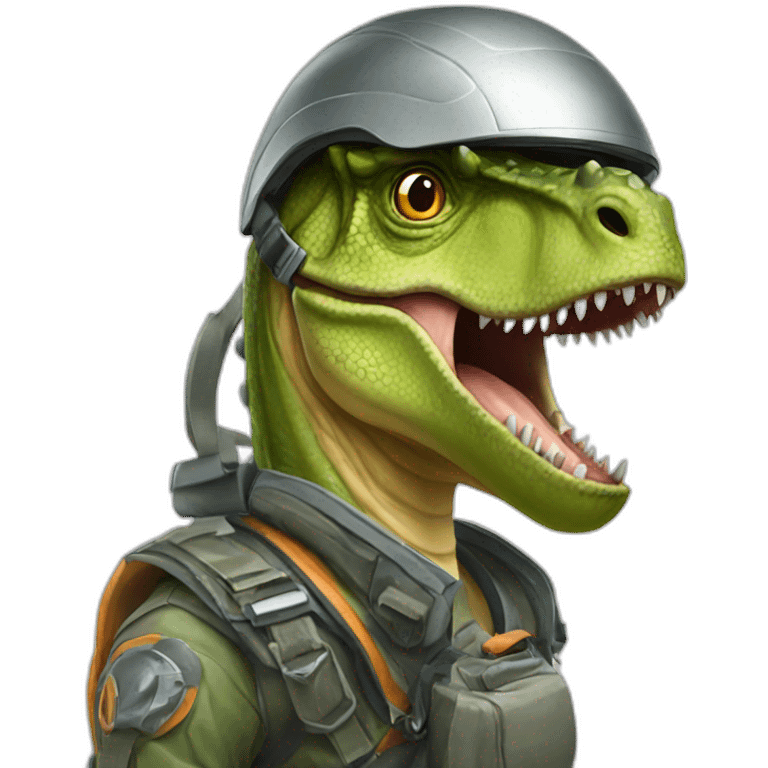 Dinosaur wearing a helmet  emoji