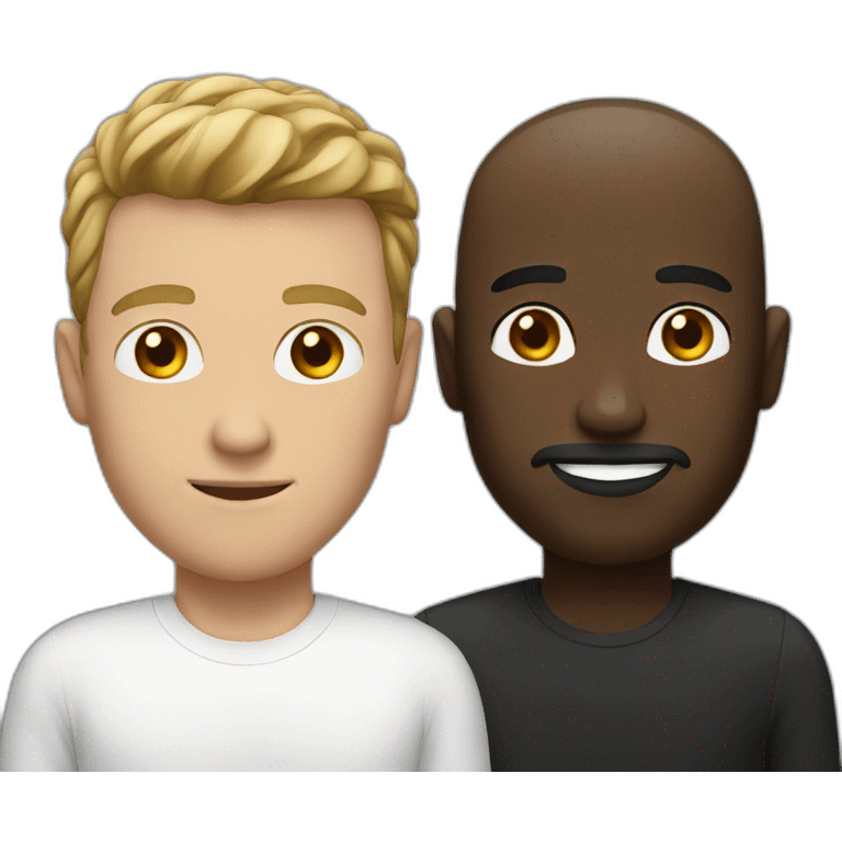 white man with black man  emoji