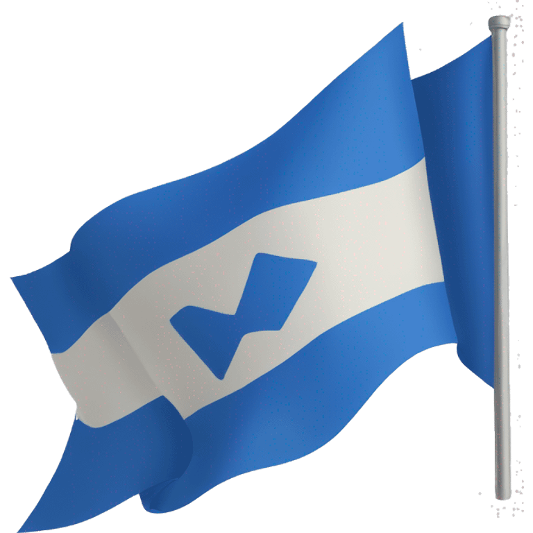 Blue flag horizontal from top and triangular from bottom  emoji