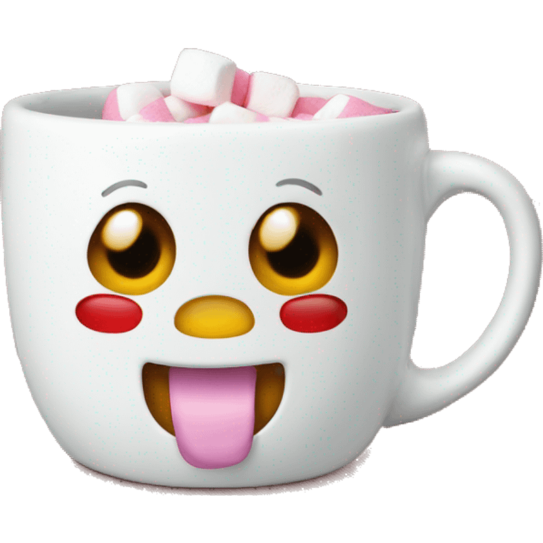 caneca de café de natal, com marshmallow  emoji