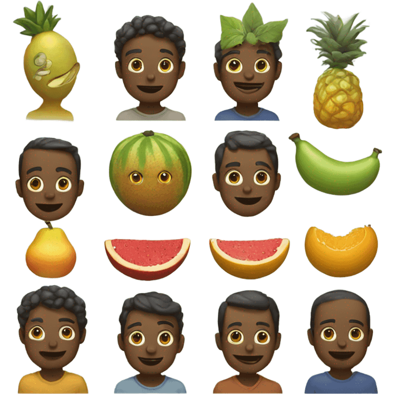 Community of fruit people emoji