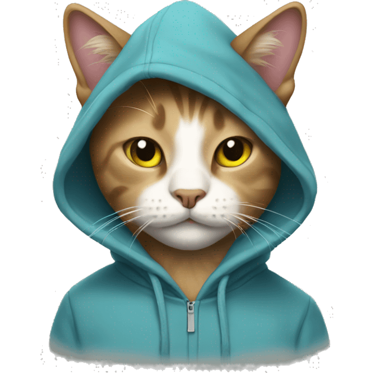 Cat wearing a hoodie emoji