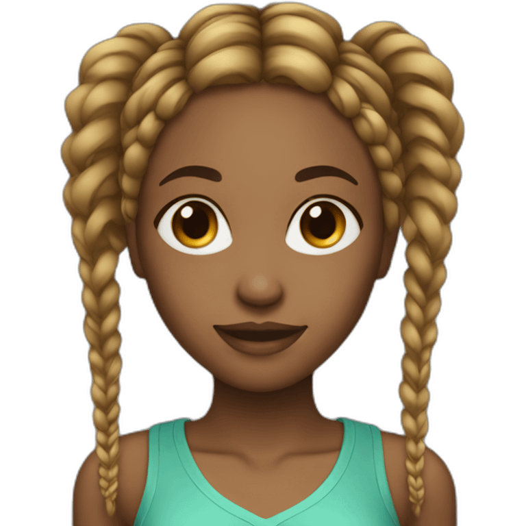 Beautiful Black women with braids sport emoji