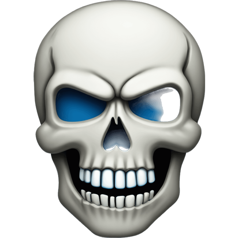 the skull of the punisher colored in blue  emoji