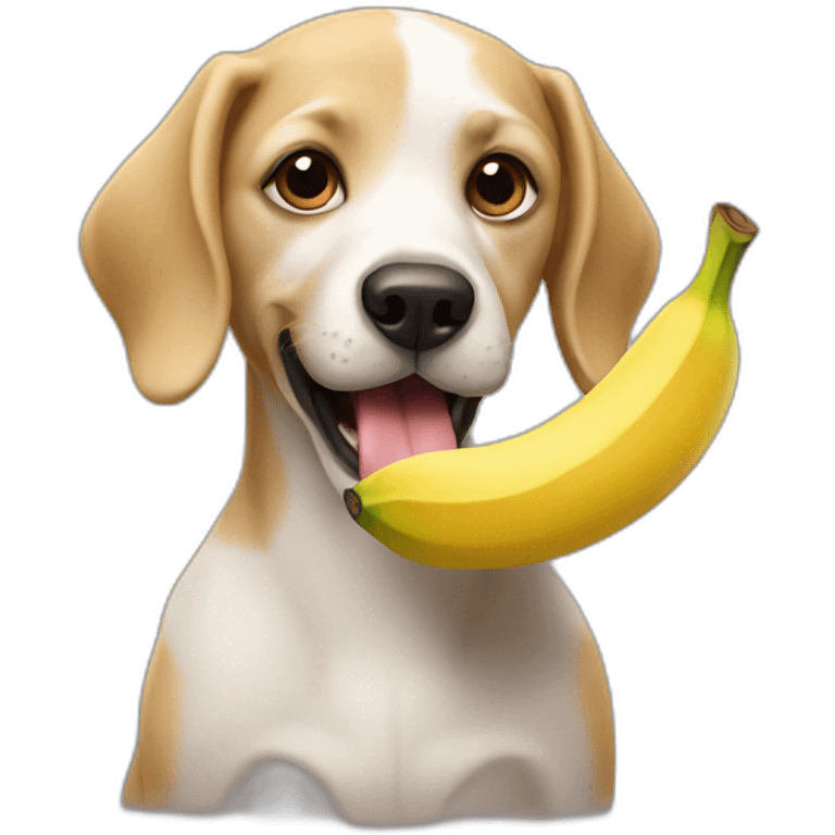 dog eating banana emoji