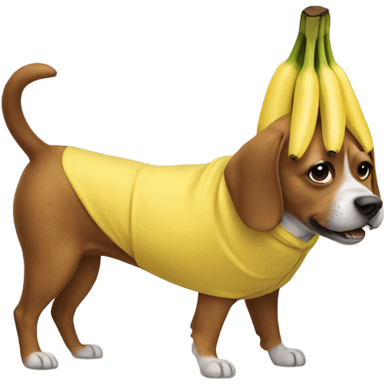 dog wearing a banana costume emoji