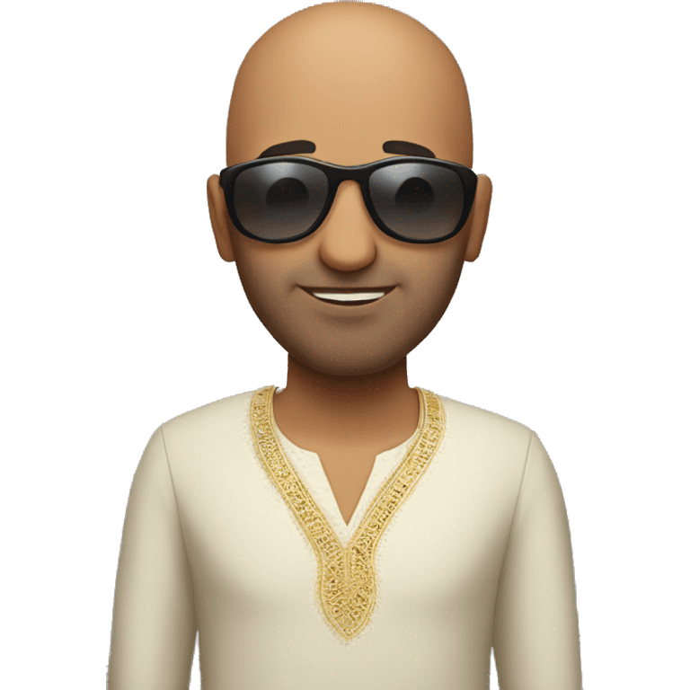 Bald indian guy with sunglasses  emoji