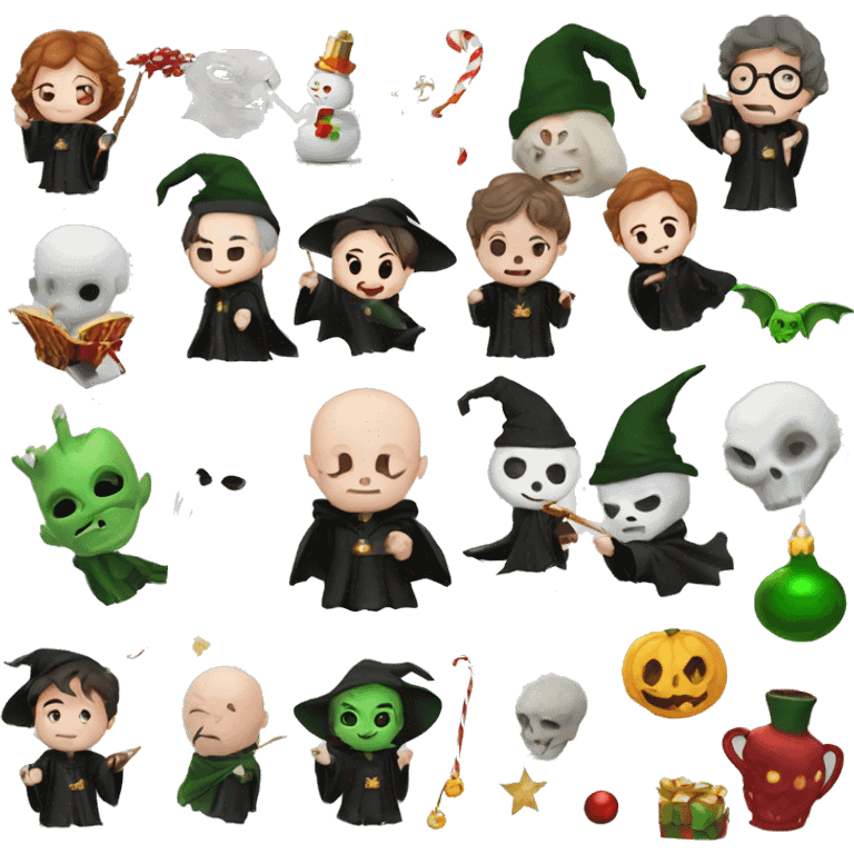 Harry Potter et Voldemort fête noël emoji