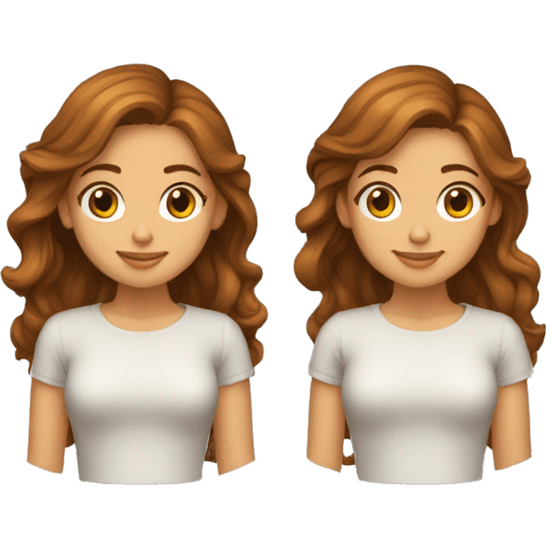 una chica de pelo marron ondulado joven emoji