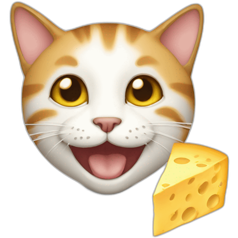 cat with happy cheese emoji