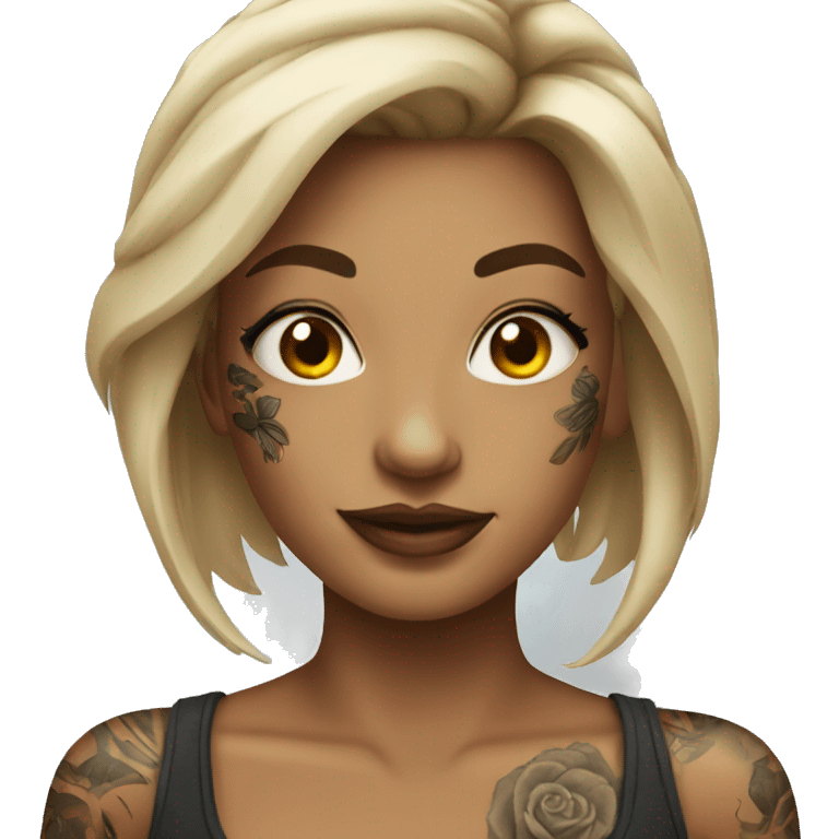 tattooed woman very attractive emoji