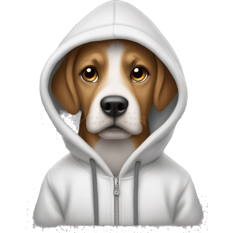 Dog wearing a hoody￼ emoji