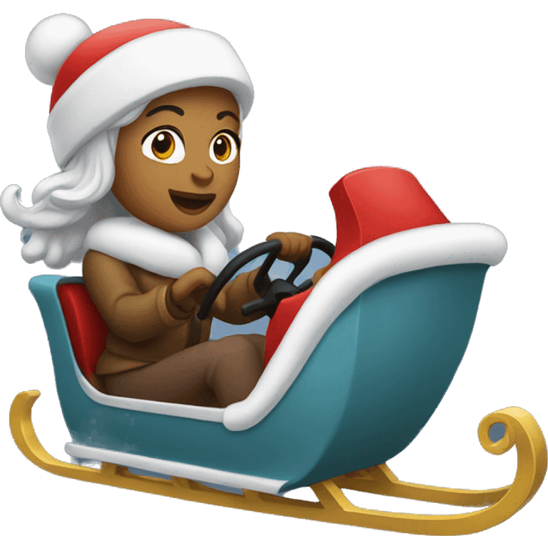 Woman riding a motor sleigh emoji