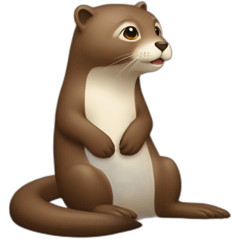 Chat sur une loutre sur un humain emoji