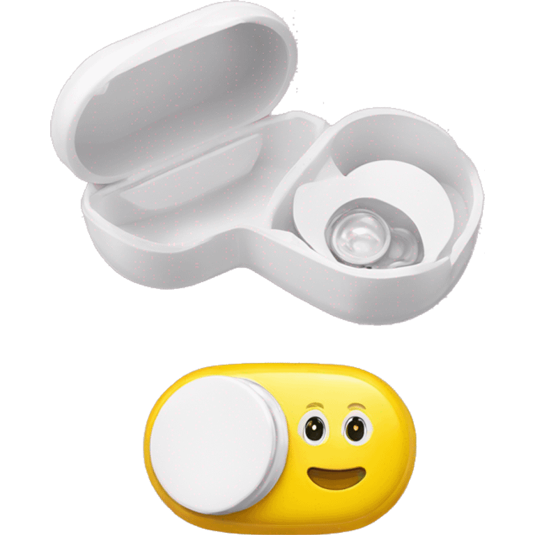 dual compartment screw-top prescription contact lens case emoji