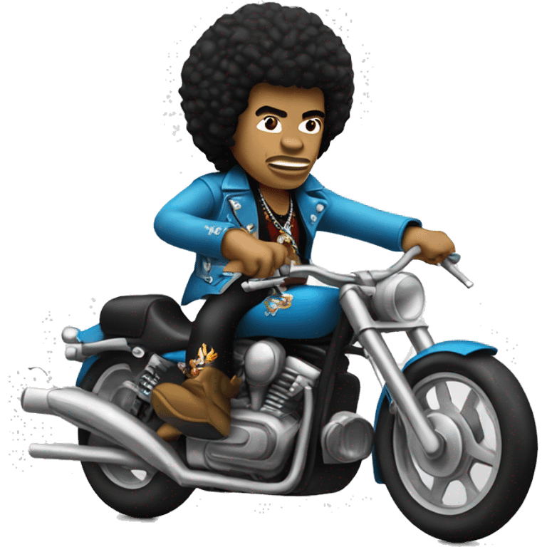 jimi hendrix on a motorcycle playing guitar emoji