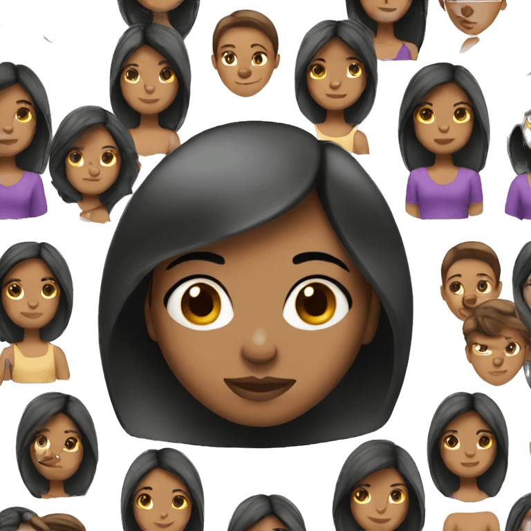 Brown skin girl with black straight hair emoji