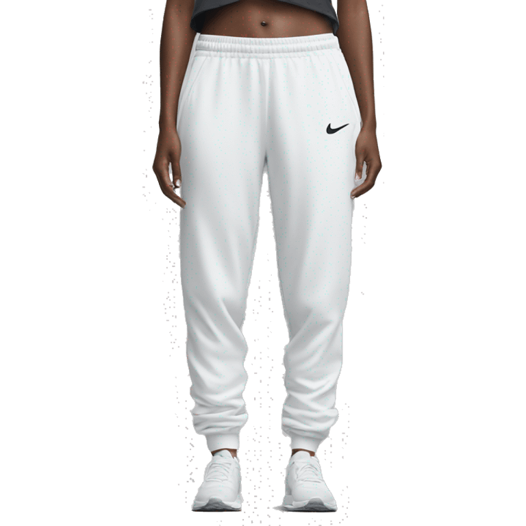 nike joggers white, folded on floor emoji