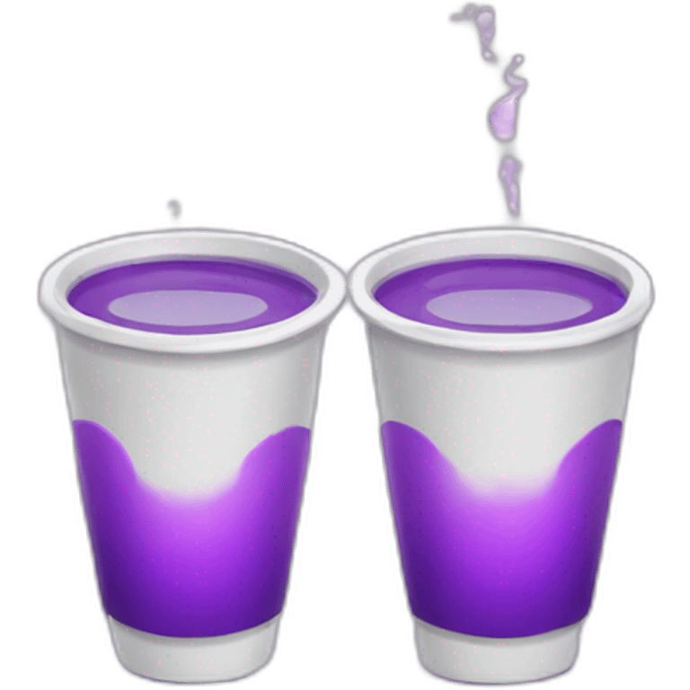 Double cup with purple water emoji