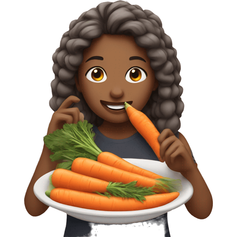 girls eating carrot emoji