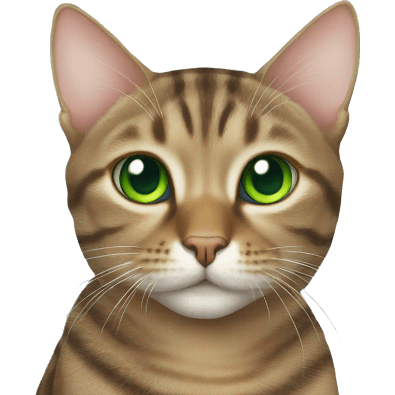 Tabby cat with green eyes emoji