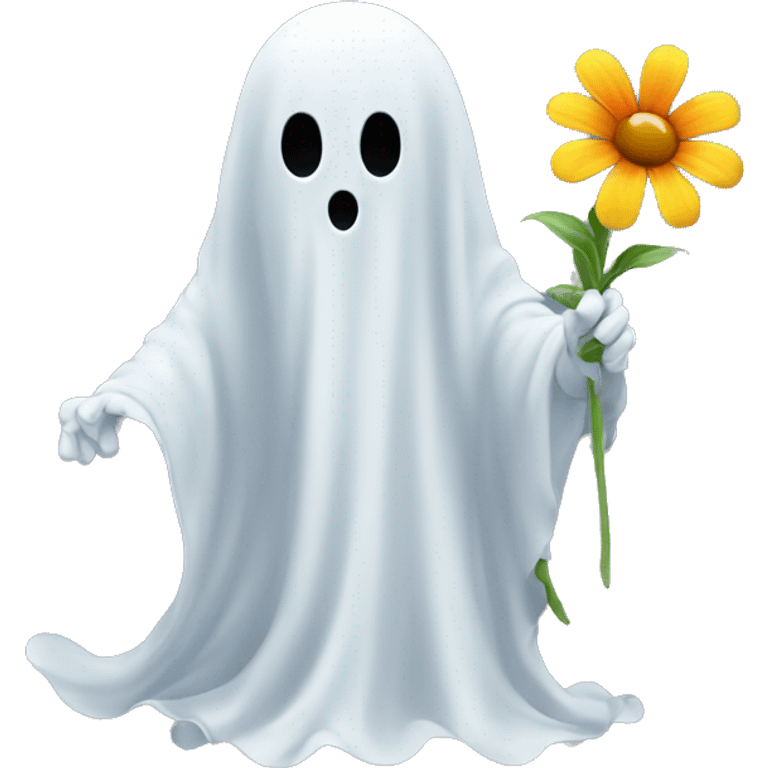 a ghost with a flower emoji