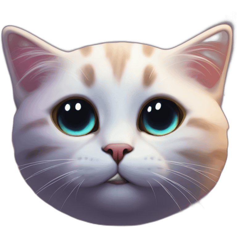 little cat face in realistic nebula in cosmic space emoji