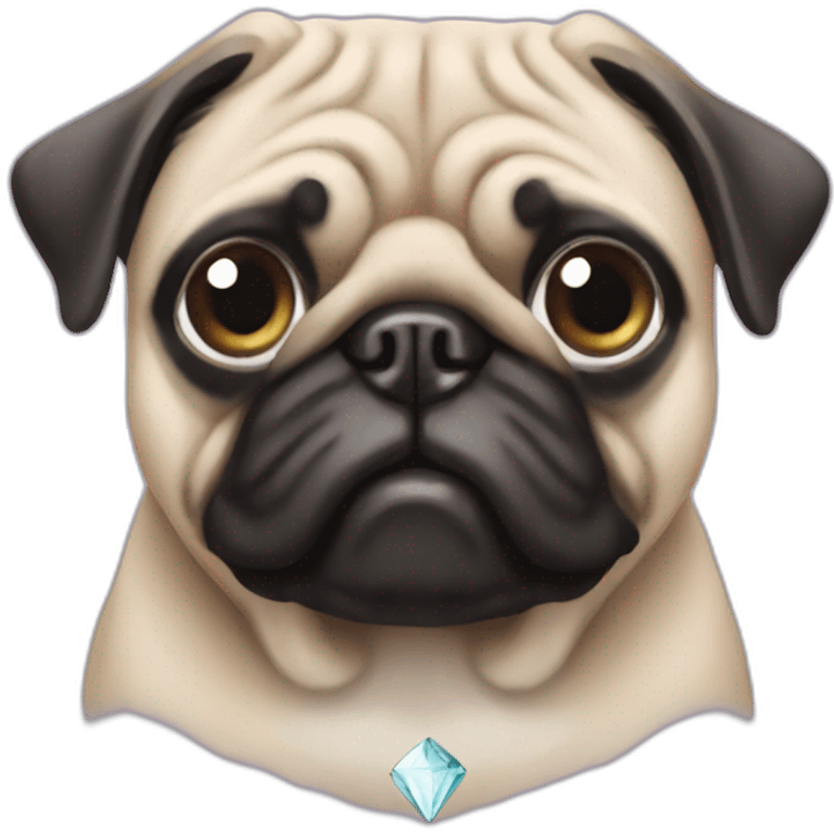 pug with diamond nails emoji