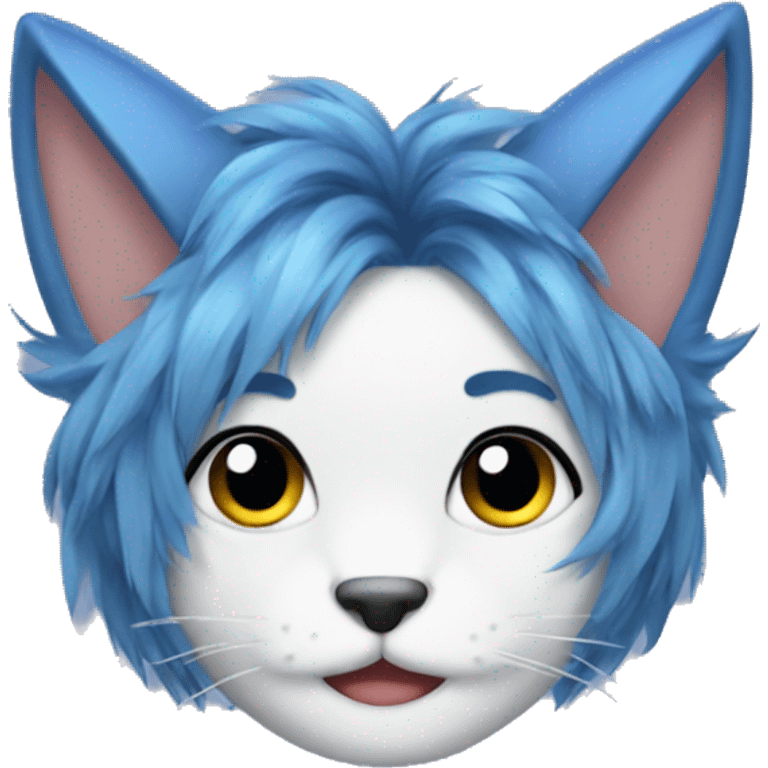 furry blue hair with cat ears emoji