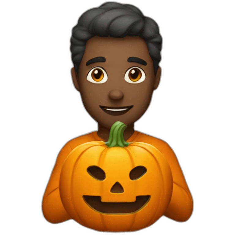 Man with pumpkin emoji